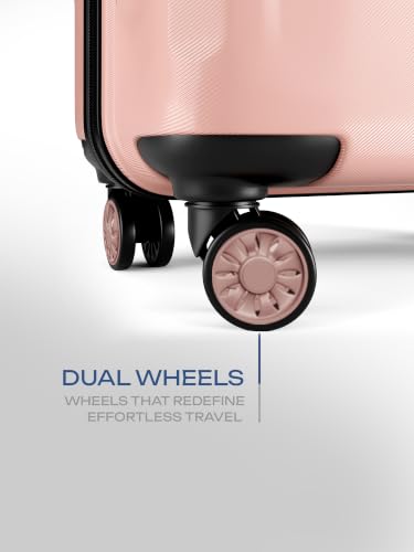 Image of Safari Large Symphony 76cm Trolley Bag Hard Case Polypropylene, 8 Spinner Wheels, 360 Degree Wheeling Carry on Luggage, Travel Bag, Suitcase for Travel, Trolley Bags for Travel, Dusky Peach