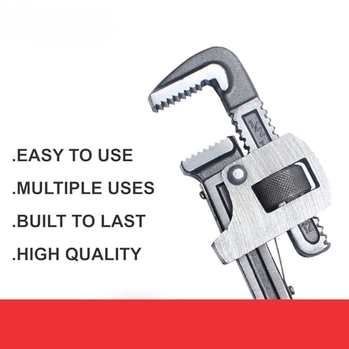 Image of Padmakshi Tools Pipe Wrench 12 Inch - Heavy Duty Steel Plumbing Wrench (Red) | Adjustable Jaw, Anti-Rust Finish | Ideal for Home & Professional Use - Durable & High Grip Tool