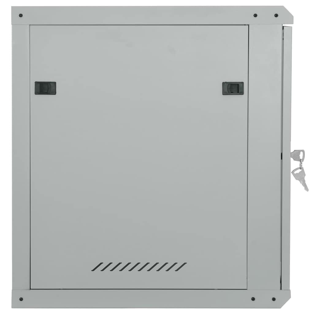 Armadio di rete 60 x 60 x 65 cm, alloggiamento da parete da 19 pollici, armadio server in acciaio con serratura, per componenti IT, grigio