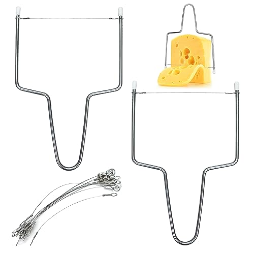 Lechengjia 2 cortadores de queso, 12 piezas de alambre de queso de acero inoxidable para cortar queso