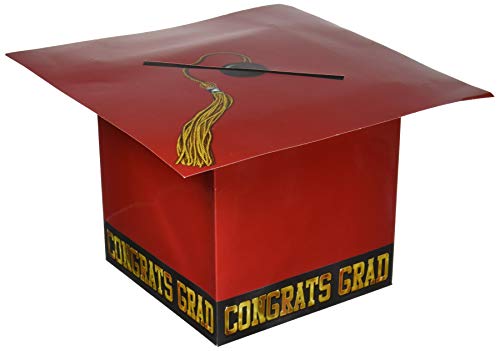 Beistle Red Graduate Cap Card Box