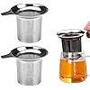 3 Pack Stainless Steel Tea Infuser, Fine Mesh Loose Leaf Tea Steeper Filter With Handle, Reusable Tea Strainer Holder Diffuser for Cup Pot Mug Glass Silver