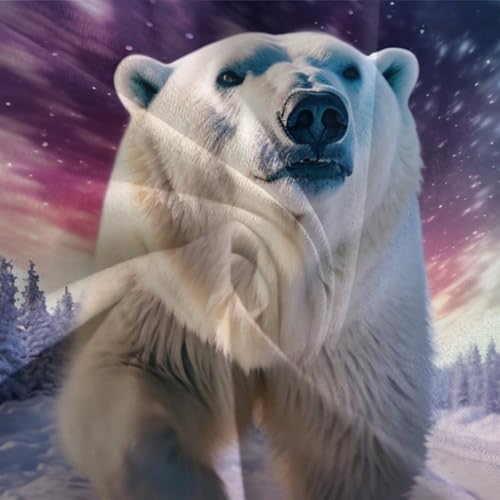 Parure de lit ours polaire 3D en microfibre zippée douce et durable