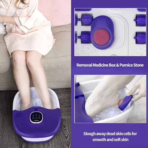 image for KNQZE Collapsible Foot Spa Bath with Heat, Remote Control, Temperature