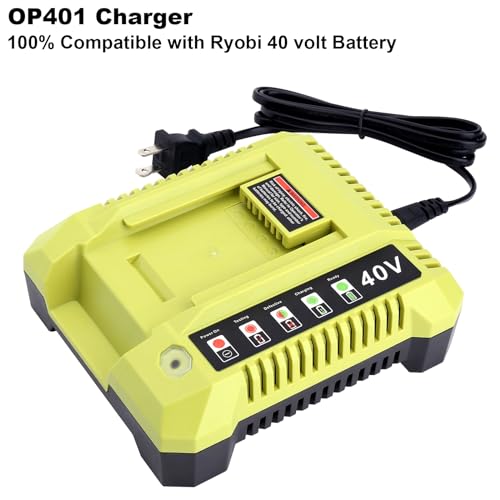 Image of Replacement for Ryobi 40V Battery Charger, OP401 Charger Compatible with Ryobi 40V Lithium Battery OP4040 OP4050 OP4050A OP40601 OP4026 OP4015 OP4030 Fast Charger