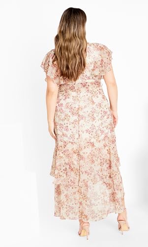 Image of City Chic Women's Plus Size Maxi Dress - Flirty Tier Print