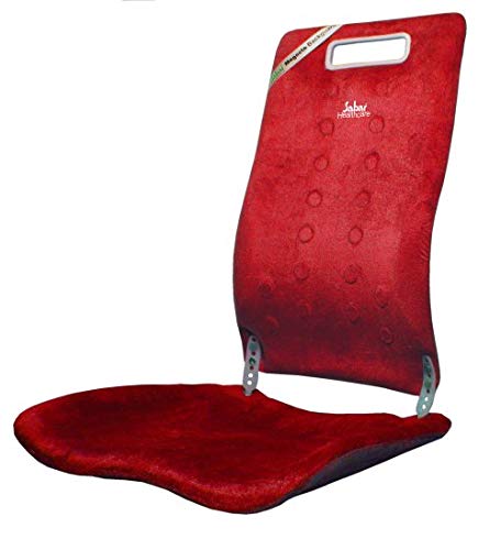 Sabar Magneto BACKGUARD™ 3091XC Orthopaedic Back & Lumbar Support for Office Chair, Car & Home | Magnetic Therapy | Pelvic Stabilization | Foldable, Lightweight & Durable (Maroon)