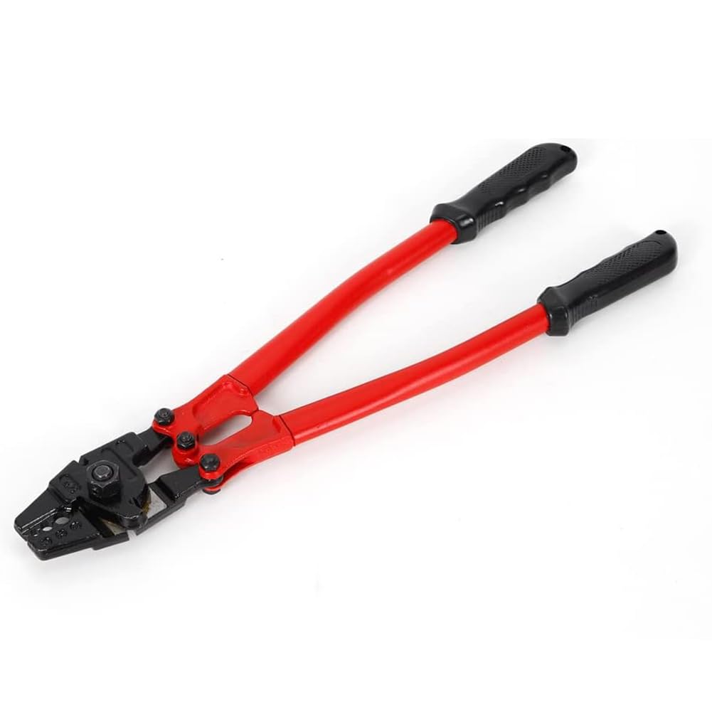 24 Pulgadas Mano Crimpadora Swager, 5 Cavidades Herramienta De Contracción Cuerda De Alambre Cortador De Cable Herramientas De Contracción para Cobre Aluminio Manguitos Ovalados Red,1