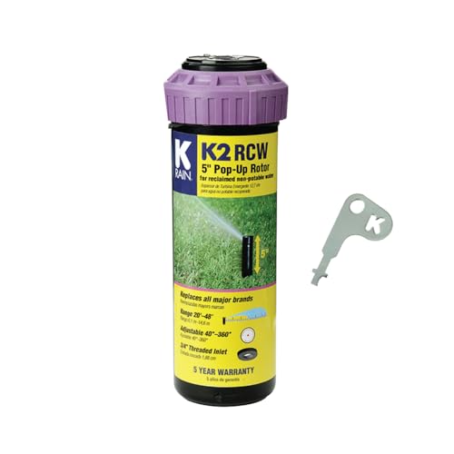 K Rain K2 RCW 3/4 Female Inlet 5 Pop-Up | 2.5 GPM Single Stream Nozzle | 40 - 360 Arc Spray Pattern | for Reclaimed Water