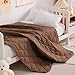 Down Alternative Toddler Comforter 39x47, Lightweight Warm Solid Color Baby Crib Quilted Blanket for Boys Girls, Coffee