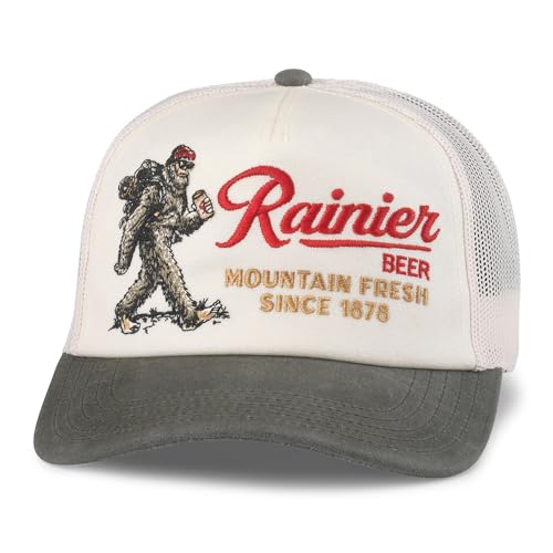 Image of AMERICAN NEEDLE Rainier Beer Unisex Adjustable Snapback Baseball Hat