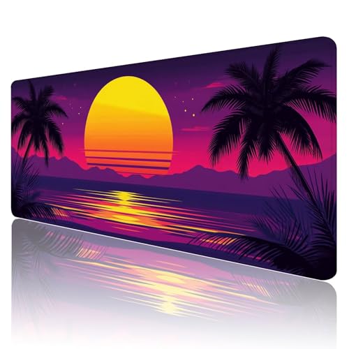 Tapis de souris gamer XXL rose étanche 1200x600mm antidérapant avec bords cousus