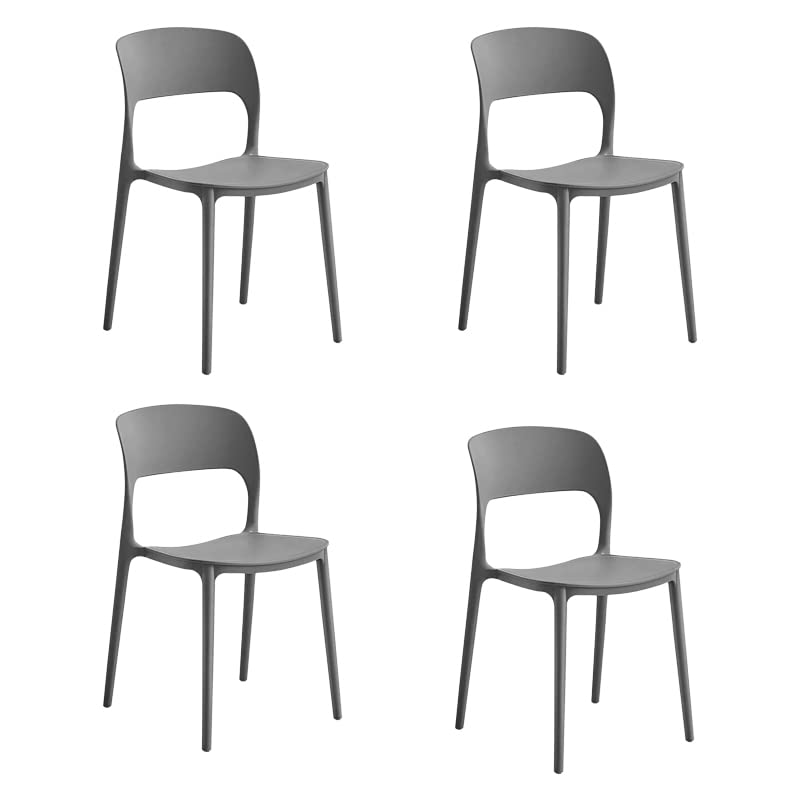 Display Guru Set Of 4 Modern Style indoor outdoor Modern Retro Dining Garden Stackable Chairs (Grey)