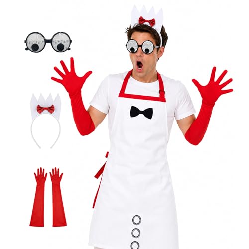 OUHAICUST Forky Costume Adult Knifey Costumes Karen Beverly Funny Couple Halloween Partner Cosplay Apron Accessories Outfit White