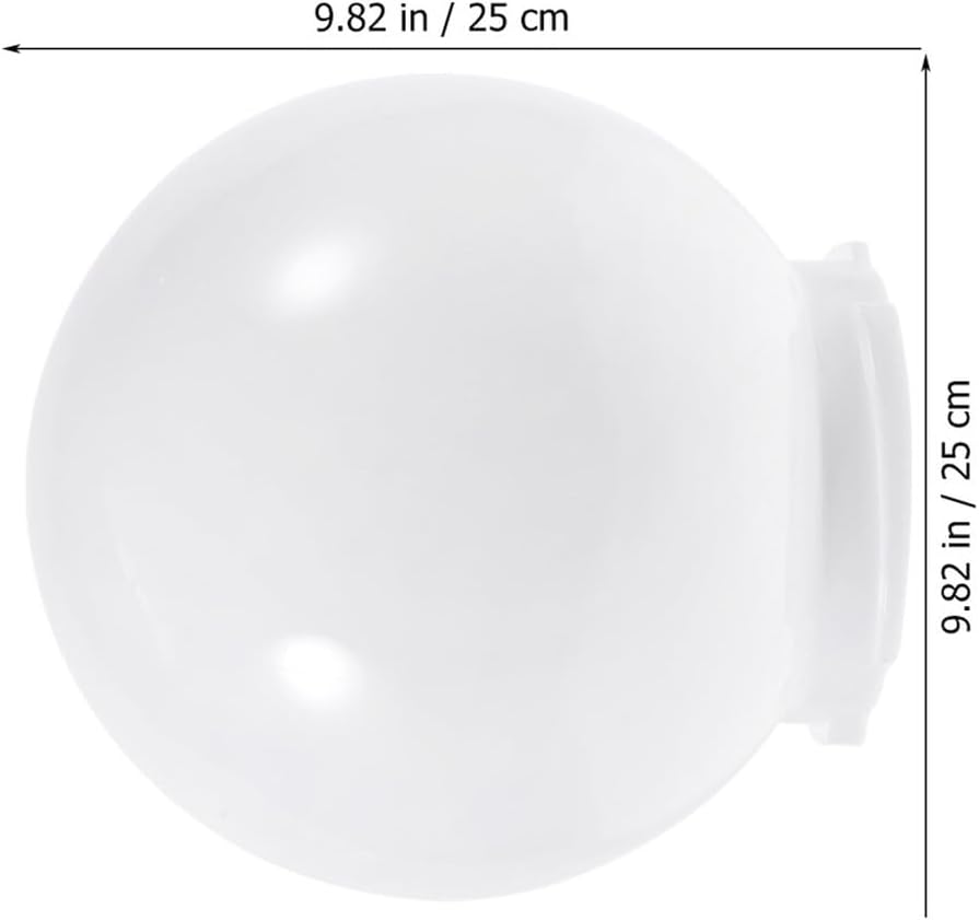 Outdoor Globe Wall Lamp Shade Replacement Acrylic Milky White Spherical Light Cover Post Light Accessory for Garden Porch Weather-Resistant Protection