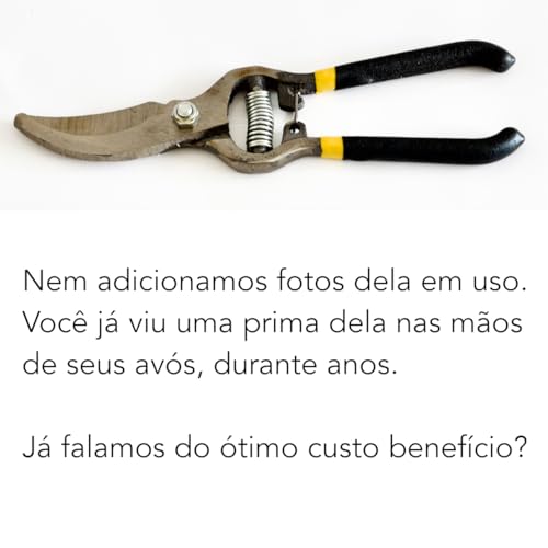 Tesoura De Poda 8'' (20,3cm) Com Lâmina Metálica, Mola E Cabo Plástico