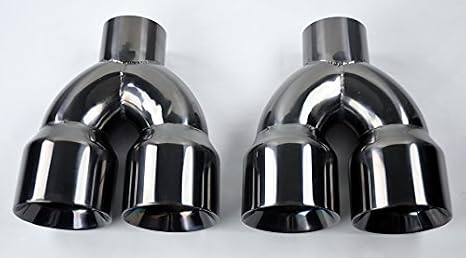 Dual 4.0 Quad Style Titanium Finish Exhaust Tips for Dodge Challenger 2008-2023