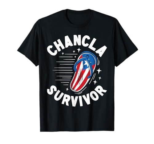 Chancla Survivor Puerto Rican Puerto Rico Funny Spanish Joke T-Shirt