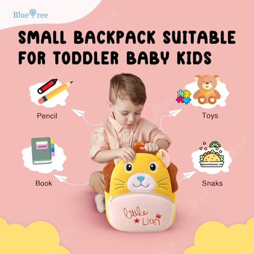 Image of blue tree Cute Kids Backpack Toddler Bag Plush Animal Cartoon Mini Travel Bag for Baby Girl Boy 1-6 Years, Ideal for Gifting for Kids