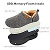 LongBay Men's Warm Memory Foam Slippers Home House Indoor Outdoor Anti-Slip Winter Shoes Grey, 8/9 UK #4