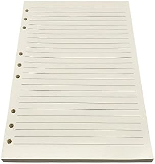 Chris.W 80 Sheets B5 Size Lined 9-Holes Traveler's Notebook Planner Filler Papers/Journal Dairy Inserts Refills/Loose-leaf Binder Paper, Beige Color, 10.5"(Ruled)
