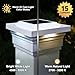 Classy Caps SL075W 5x5 Majestic Solar Post Cap - White – High-Performance Solar LED Lights, Durable PVC (Vinyl) Construction, Weather-Resistant, Ideal for Outdoor, Warm & Cool Light Modes