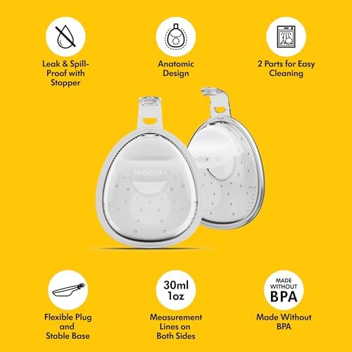Medela In-bra Breast Milk Collector, Leak-Proof Wearable Design with Flexible Plug, Anatomic Shape, Made without BPA, Easy to Clean & Dishwasher Safe, 30 mL Capacity - 1