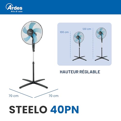 Ventilateur de base 40 cm réglable Ardes 3 vitesses - 3