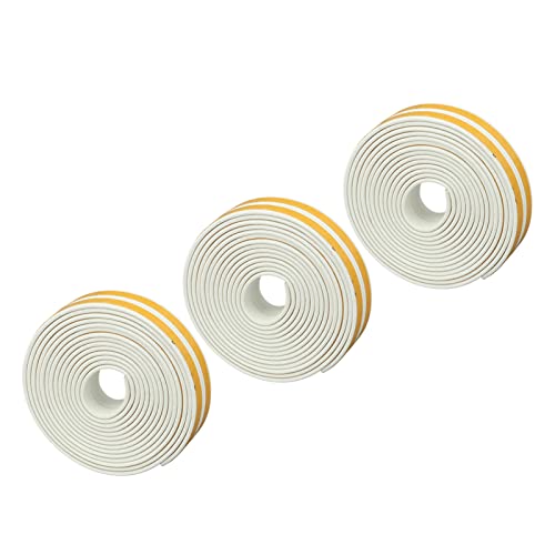 Caulking Tools Strong Adhesion 6 Pieces Multipurpose Sound Absorption Insulation Damper Door Foam Strip for Window Door Weatherstrip Foam Wear (White)