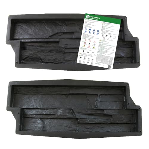 FHONYX 2 PCS Moules à béton, Pierre de façade, 52x19cm, KIT décoration Murale, Réutilisable, coulage, à Utiliser Seul
