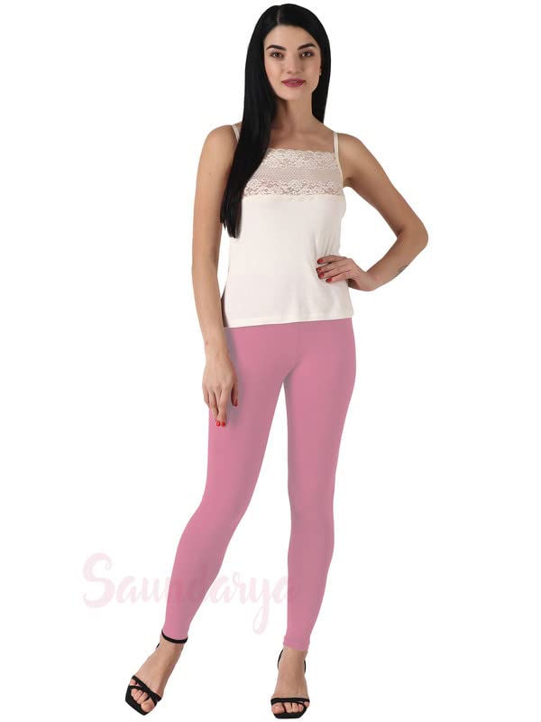 Image of Saundarya Women's Regular Fit Ankle Length Leggings Sizes: Small Size (S /M) for 26-30 inches Waist, Regular Size (L /XL) for 30-36 inches Waist and Plus Size (Plus Size for 36-42 Inches Waist)