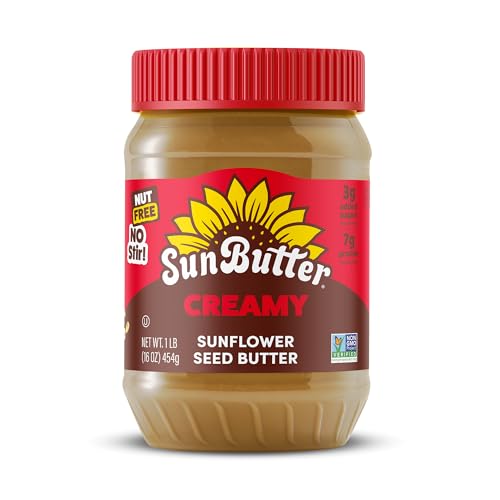 Image of SunButter Creamy Sunflower Seed Butter, 16 oz Nut-Free Spread with 7g Plant-Based Protein, Roasted Rich & Savory Flavor, Smooth Texture | Vegan, Kosher & Non-GMO