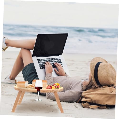 Table de pique-nique extérieure pliable et support à verres à vin pour camping - 7