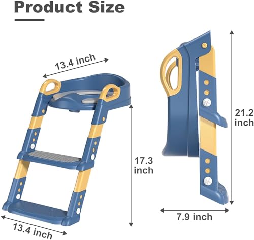 Image of Skylofts Baby Potty Training Seat Potty seat for Kids 1-3 Years Potty Training Stair Potty Seat for Kids 2-5 Years (Blue)