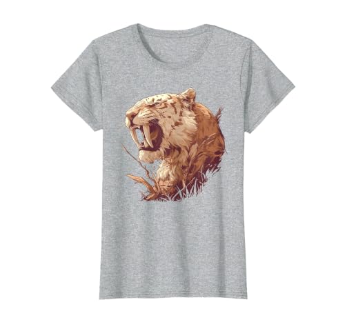 Saber-Toothed Tigers Saber-Toothed Tiger T-Shirt, Women, Heather Grey, Large