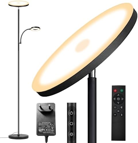 42W Lámpara de Pie Regulable, LED Lámpara de Pie Salon 4500LM Súp...