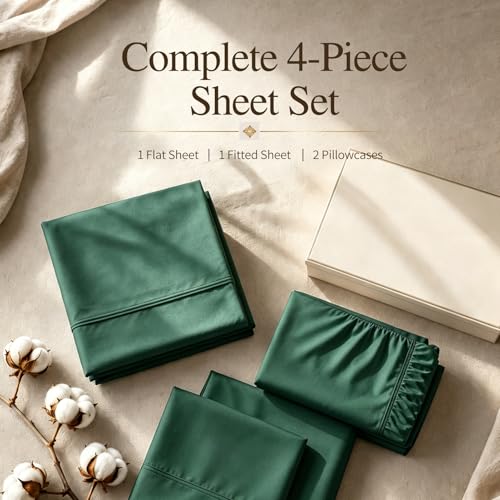 Image of MEISHANG 1000TC Egyptian Cotton Sheets King, 18-24 inch Extra Deep Pocket | 1000TC Egyptian Cotton Sheets, Sateen Weave, Ultra Soft & Breathable, OEKO-TEX Certified