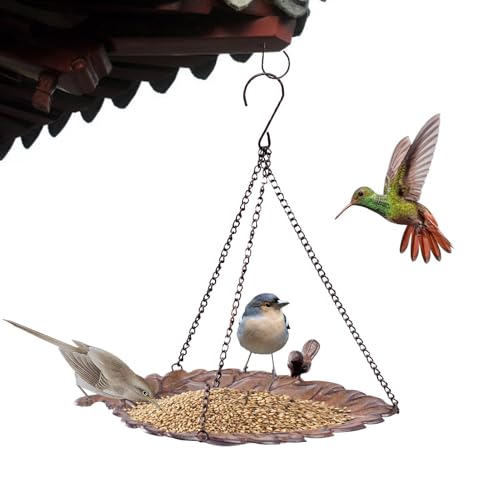Plateau de mangeoire à oiseaux en métal durable avec chaînes de suspension - 2