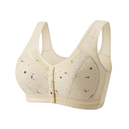 Generisch 2025 Cómodo sujetador sexy para mujer con estilo envolvente con hebilla grande frontal sujetador delgado ropa embarazada damas, amarillo, 44