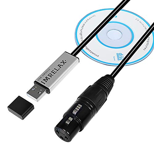 IMRELAX USB DMX Cable DMX to USB Interface Adapter Dongle Stage Lighting Signal Conversion Cable, 3.67ft/ 43.3