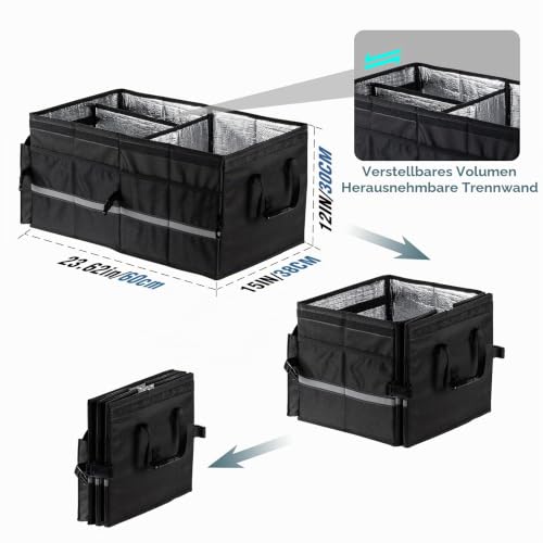ZOVHYYA Kofferraum Organizer 68L, Auto Organizer faltbar mit Deckel – Ansicht 6