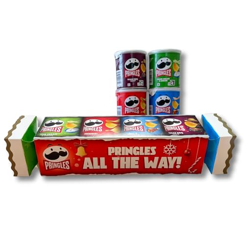 Christmas Cracker Crisps Gift Set – 4 Piece Festive Snack Variety Pack (4 x 40g) – Assorted Flavoured Crisps in Fun Cracker Box – Ideal Stocking Filler, Party Sharing Pack & Birthday Treat