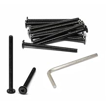 iexcell 15 Pcs M6 x 80mm Thread Pitch 1 mm Stainless Steel 304 Hex Socket Flat Head Cap Screws Furniture Screws Bolts Kit, Head Edge Chamfered, Black Oxide Finish