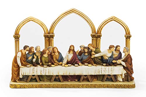 Roman 12" Last Supper Decorative Statue with Arches