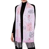 Riletese Prayer Shawls for Women Christian Prayer Scarf Inspirational Shawl Religious Bible Verse Wrap Church (Flowers White)