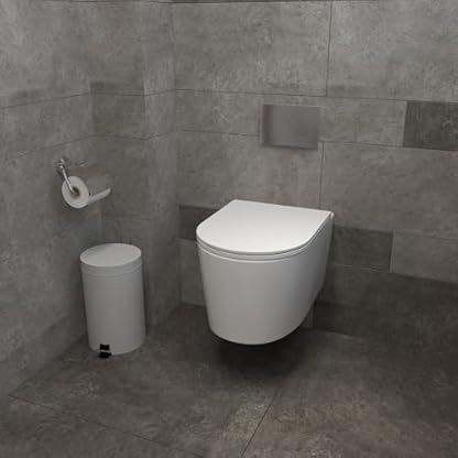 AICA Wand WC spülrandlos Hänge WC Soft Close Toilette Einfach Abzunehmender Sitz Weiß Rund Modernität丨335 – Bild 3