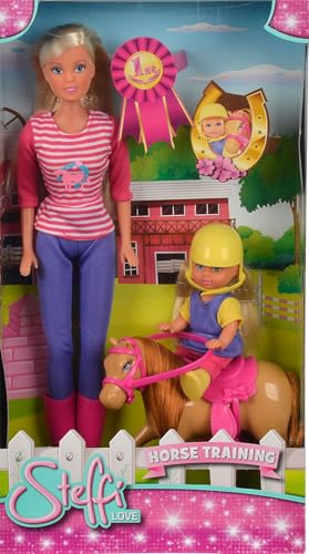 Simba Steffi Love Horse Training Doll, 11-inch Height, Multicolor, Includes Evi Doll, Pony and Many Acessories, for Girls, Birthday Gift, Collection