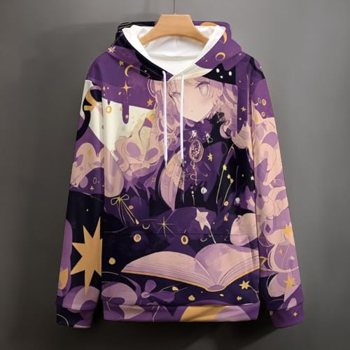 Sweatshirt Pullover Chat Sorcier Capuche Manches Longues S - 3