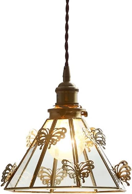 Elksdut Simulatie gesneden vlinder patroon opknoping lamp creatieve gouden afwerking diamant vorm hanglampen met heldere glazen lampenkap, verstelbare droplight voor slaapkamer woonkamer homestay