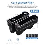 Shademax LED Car Seat Gap Filler Organizer Console Side Storage Box Between Seats with Cup Holders RGB Color Changing Storage Front Seat Gap Filler with USB Charging Car Interior Accessories (2 Pack) - Image 2